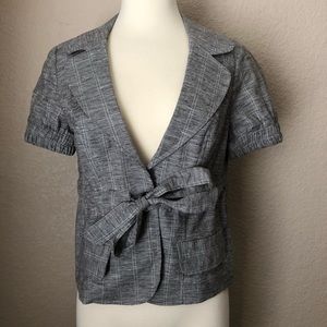 NEW Candie’s Grey/Wht Striped Cotton-Linen Jacket